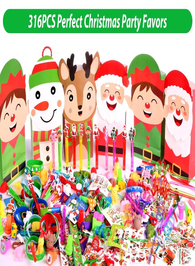 PLOUGVI 316Pcs Christmas Party Favors for Kids, Xmas Birthday Party Supplies Decor, Christmas Goodie Bag Stuffers, Advent Calendar Pinata Fillers, Classroom Rewards Prize, Stocking Stuffers for Kids - Image 3